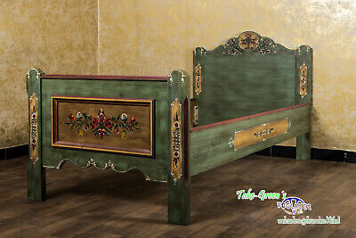 Voglauer Anno 1800 Old Green Coloured Cottage Bed Single Bed Bedroom 90x200 2