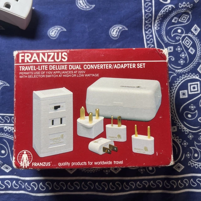 Kit Convertisseur Franzus Travel Lite International 1650W – Adaptateur Universel (prise US Vers Monde)