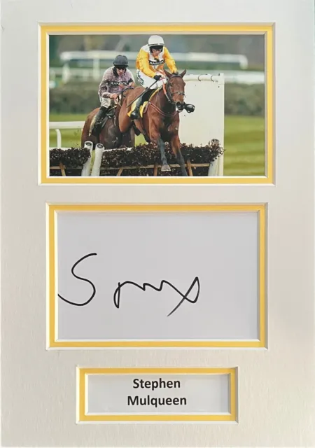 Stephen Mulqueen Hand Signed A4 Mounted Photo Display Horse Racing Autograph 2