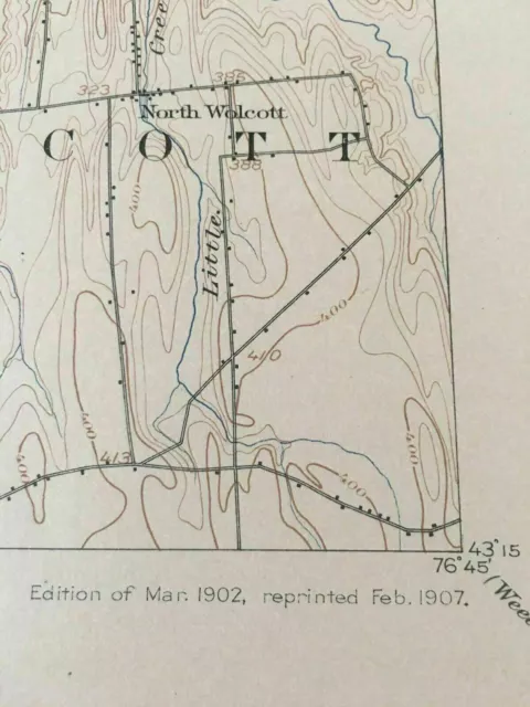 US Geological Survey Topography Map,1907 Quadrangle Sodus Bay,New York 2