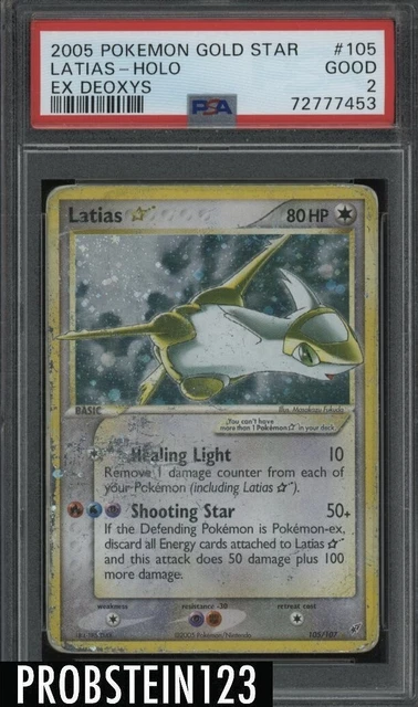 2005 Pokemon Gold Star EX DEOXYS Latias Holo #105 PSA 2 GOOD