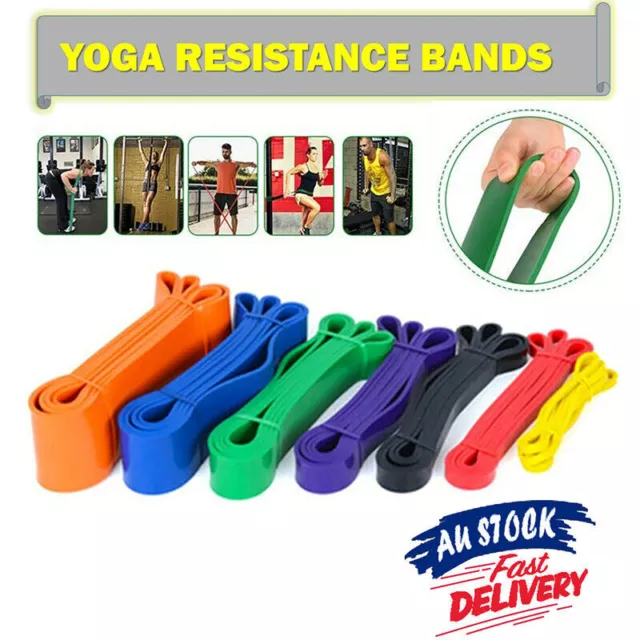 Heavy Duty Resistance Yoga bands loop Exercise Fitness Workout Band Gym Band AU