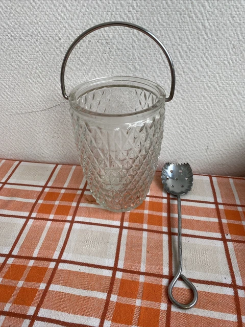 Pot à Glaçons En Cristal Avec Sa Cuillère - Set Bar Vintage 60s/70s - Chic