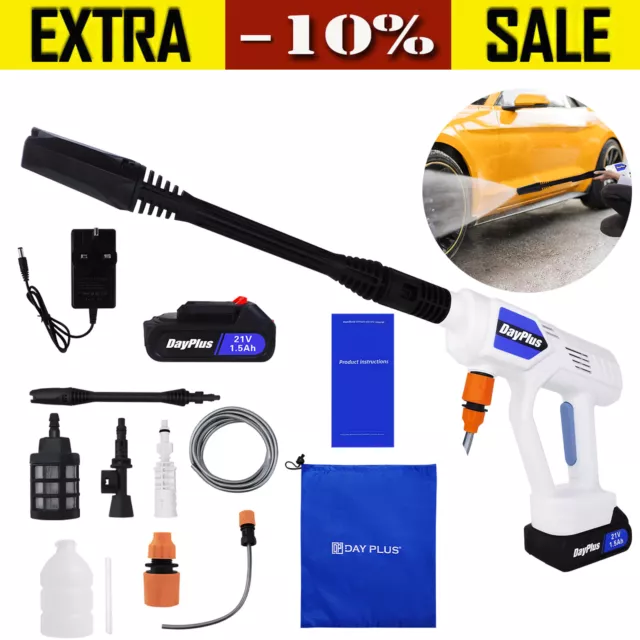 Cordless Car Pressure Washer Water High Power Jet Wash Cleaner Portable Battery