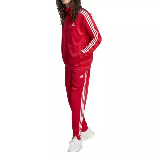 Adidas Tuta da Uomo Basic 3-Stripes Tricot Rosso Codice IJ6056 - 9M