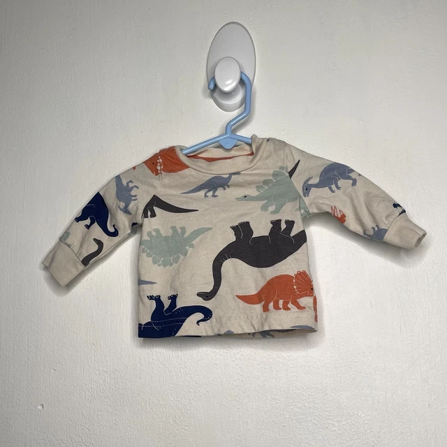 Carters dinosaur shirt newbron baby boys long sleeve oatmeal