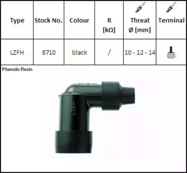 NGK 8710 LZFH Zündkerzenstecker 90 Grad 10-12-14 mm