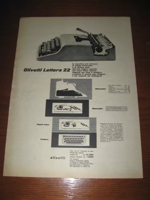 *50=Olivetti Lettera 22=Anni '50=Pubblicita=Advertising=Werbung=Publicite=