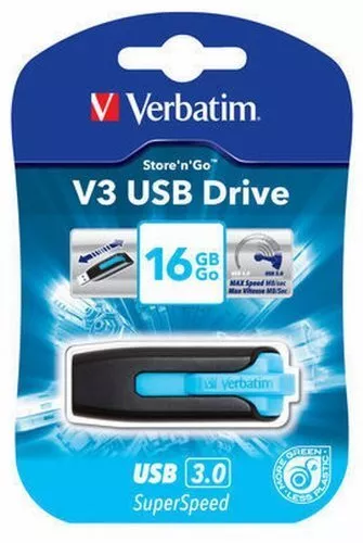 Unidad flash USB 3.0 Verbatim Store 'n' Go V3 16 GB - azul caribeño - externa