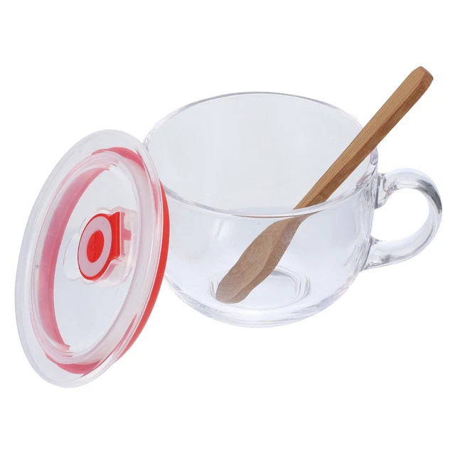 1 juego de taza de vidrio práctica taza de avena para el hogar desayuno taza de vidrio conveniente