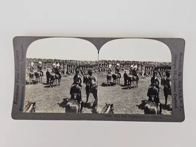 Keystone Stereoview 16046 The 48th Highlanders of Toronto Canada Soldier Cavalry