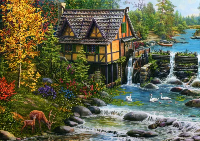 500 Pieces Jigsaw Puzzle Water Mill - Brand New & Sealed