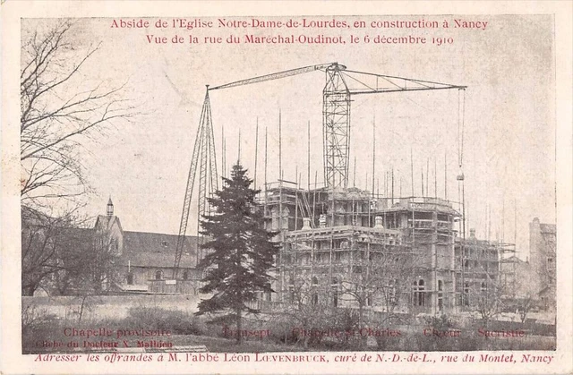 Cpa 54 Nancy Church Apse Our Lady Of Heavy Construction View Of The
