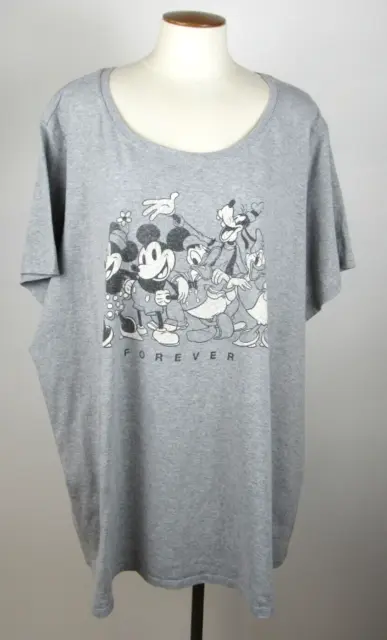 DISNEY MICKEY & FRIENDS Graphic Gray T-Shirt Top Size 4x