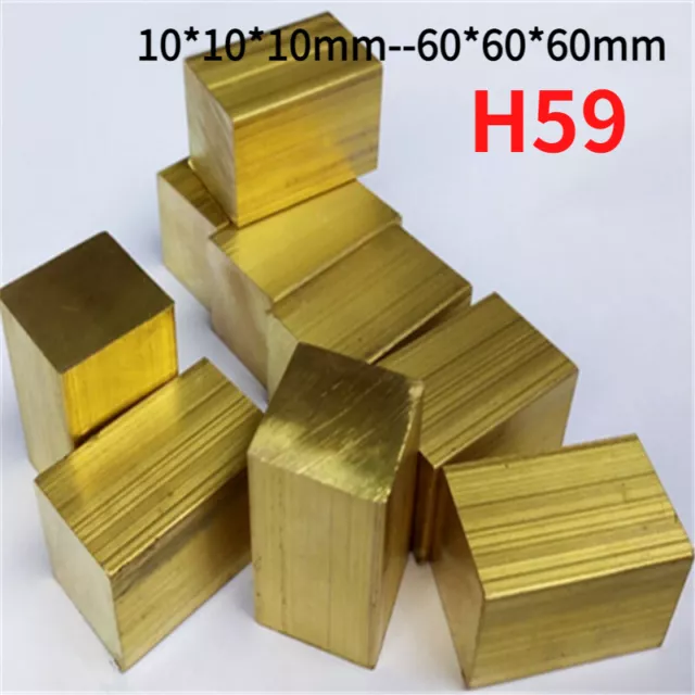 1pc 10*10*10--60*60*60mm H59 Square Block Yellow Brass Plate Brass Solid Bar Rod