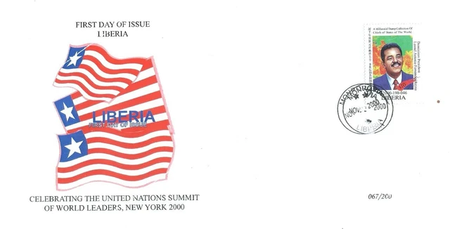 FDC Cover #067 USA ONU Dirigeants Mondiaux MNH Président Dominicain Leonel...