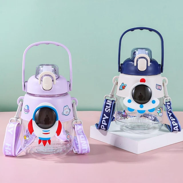 Astronaut-themed with Straw Drinking Bottles Kid's Water Bottles Sports Tumbler
