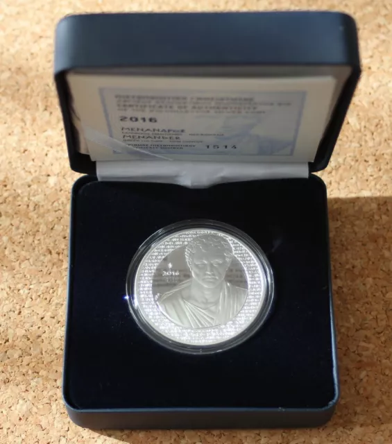Griechenland 2016 10 Euro Silbermünze Menander PP nur 2000 Stück