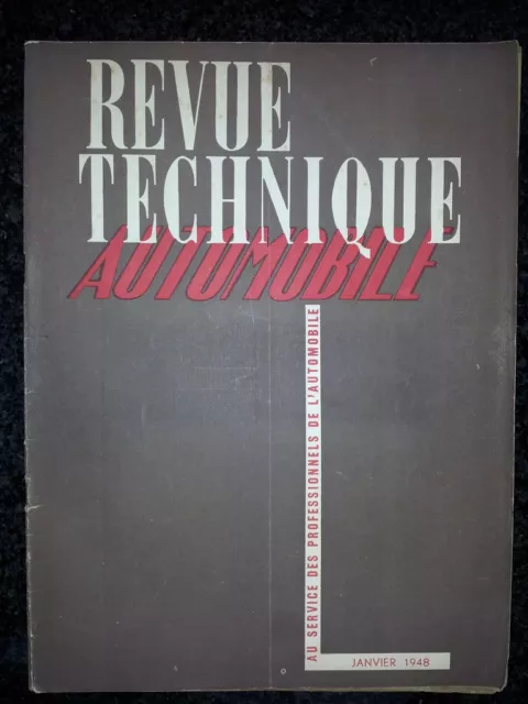 Revue Technique Automobile Jan 48 air comprimé Moteur diesel "DOG" 4 cylindres