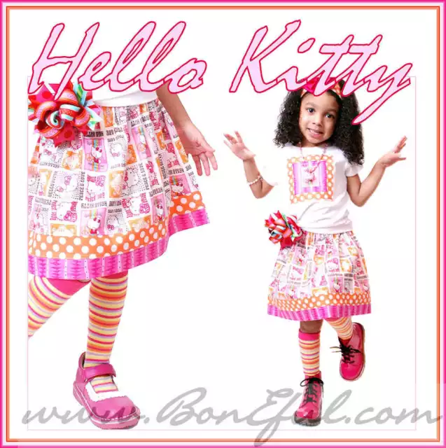 BonEful Boutique BTS RTS 4 5 Sm GIRL Birthday Party Hello Kitty Circus NEW SKIRT