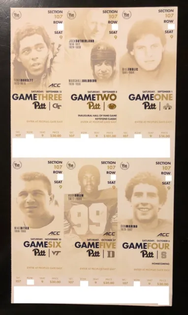 2018 Pittsburgh Panthers Pitt Football Collectible Ticket Stub - Any Home Game