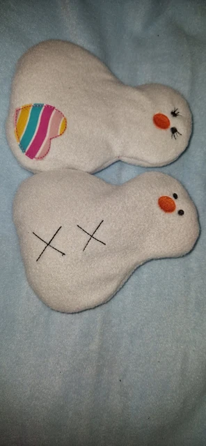 Handmade Dinkelkisse Wärmekissen Schneemannpärchen  ca. 20cm