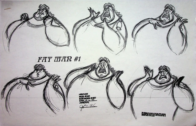 DISNEY'S HERCULES 1996 Production Studio Copy Character Model Sheet ...