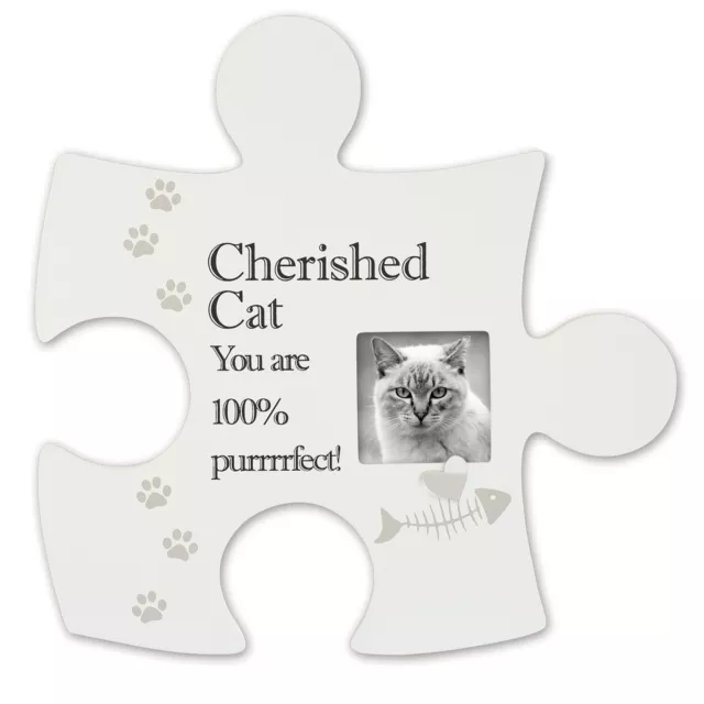 Puzzle Piezas Decoración de Pared Blanco Placa / Marco de Fotos - Querida Gato