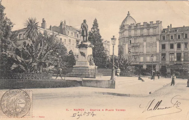 NANCY 8 statue & place thiers timbrée