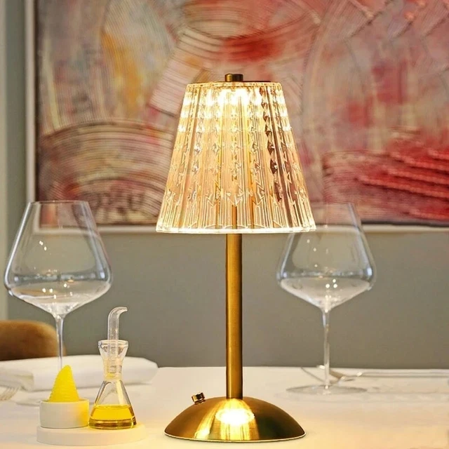 CORDLESS RETRO TABLE Lamp Portable Desk Night Light Touch Dimmable ...
