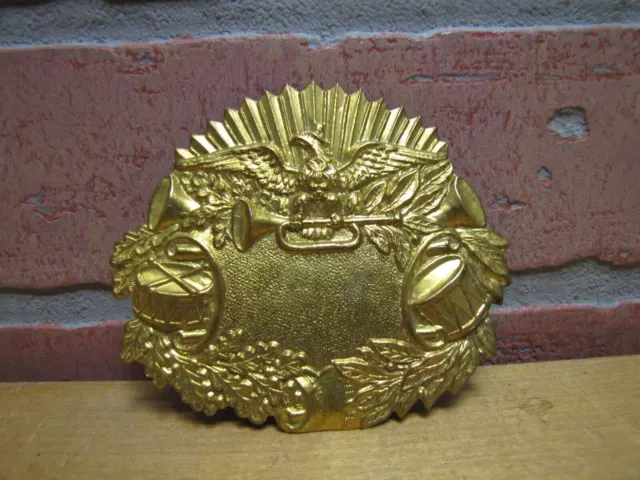 Antique Decorative Arts Eagle Bugle Drums High Relief Brass Ornamental Hardware