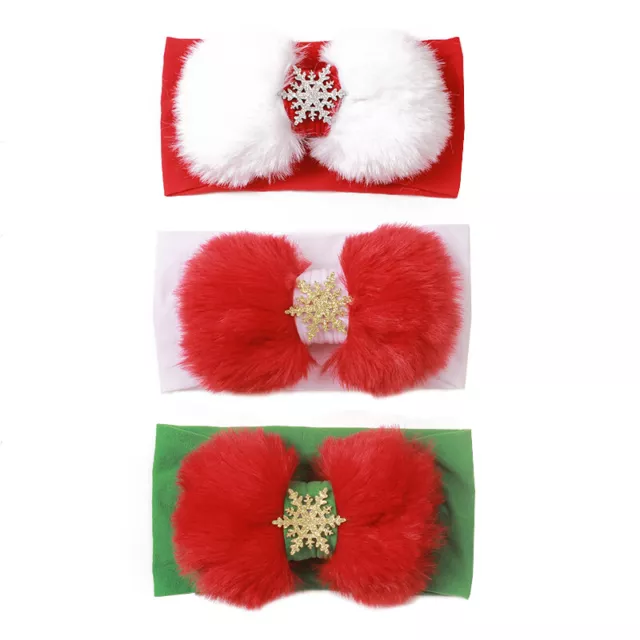 Navidad Niñas Diadema con Lazo Niños Accesorios para Pelo Peluche Esponjoso <