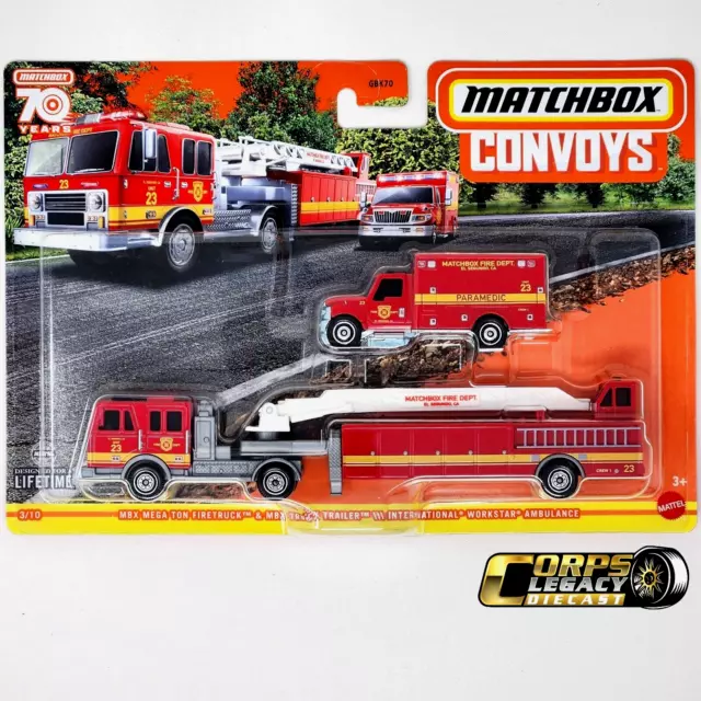 MATCHBOX CONVOYS MBX Mega Ton Fire Truck International Workstar Ambulance 2023 15.89 PicClick UK