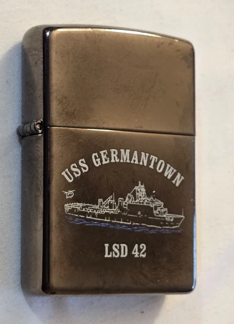 VTG ZIPPO LIGHTER USS Fort McHenry LSD 43 Solid Brass Military US
