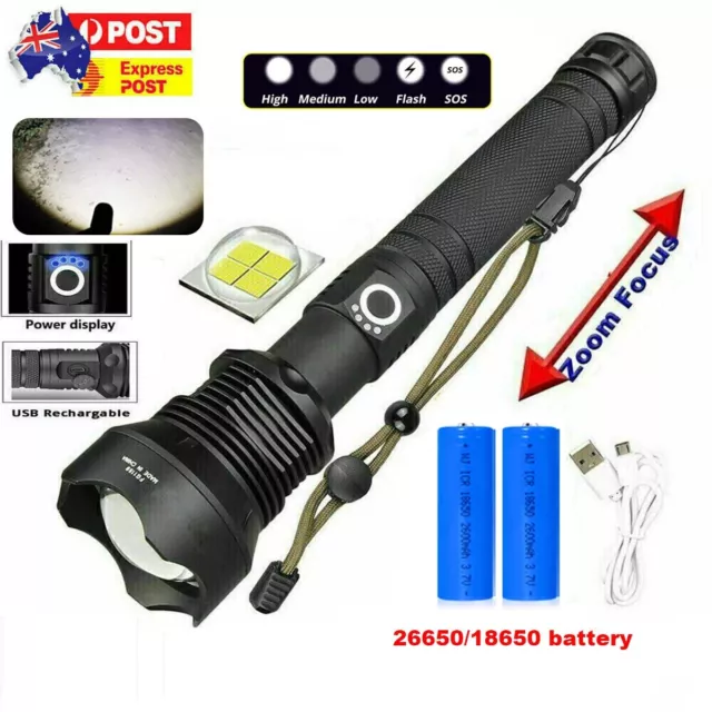 XHP90 Most Powerful 110000LM 3 Mode Zoom Flashlight LED Hunting Torch