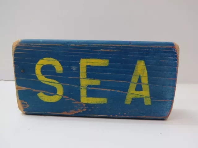 7 Inch Wood Hand Painted Sea Sign Nautical Seafood (#S343C)