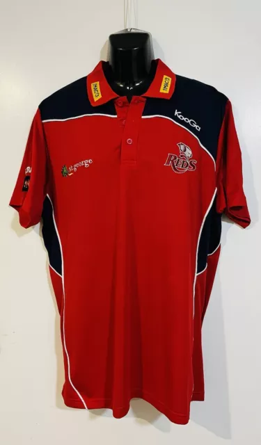 Queensland Reds Rugby Union Mens Replica KooGa Media Polo Shirt Size 3XL