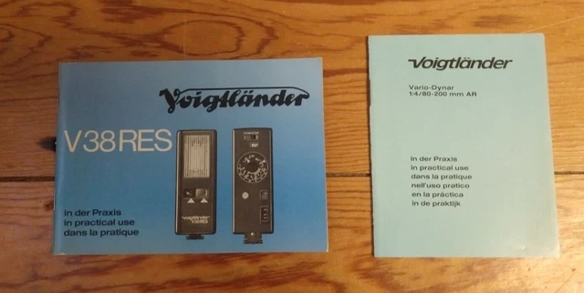 Voigtländer Bedienungsanleitungen V38RES, Vario-Dynar; Blitz, Tele