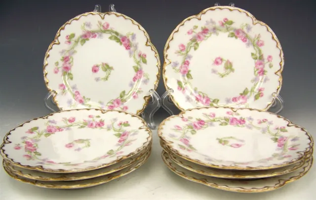 Limoges Haviland Schleiger # 87C Pink Roses Double Gold Bread Butter Plate (S)