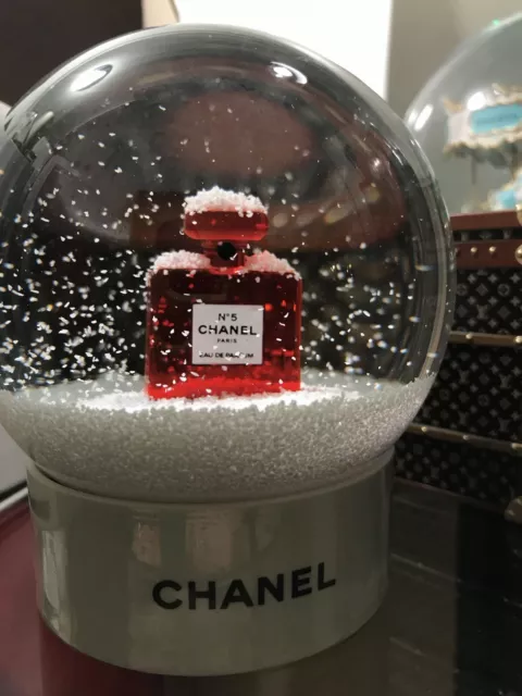 CHANEL Snow Globe Pink White Dome Perfume Bottle Shopping