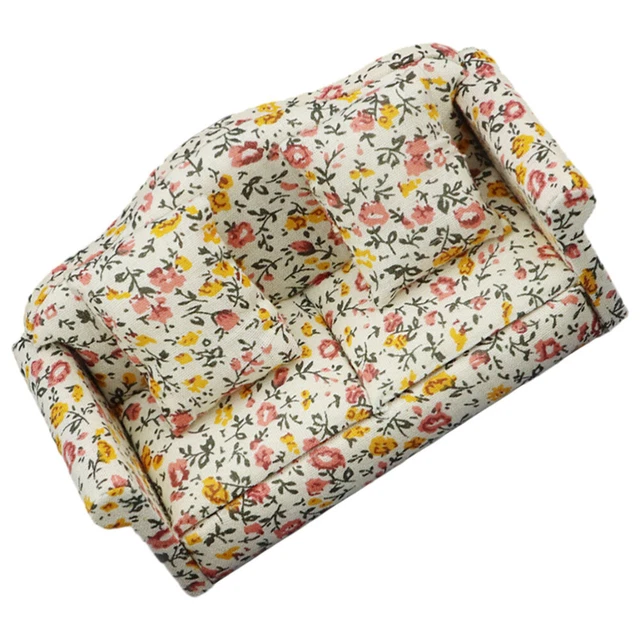 Mini meuble modèle Floral, ornement de canapé, maison de poupée, Micro canapé