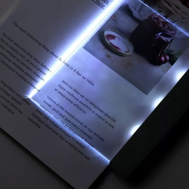 Creative LED Book Light Reading Night Flat Plate Travel Panel Lamp Portable Gift