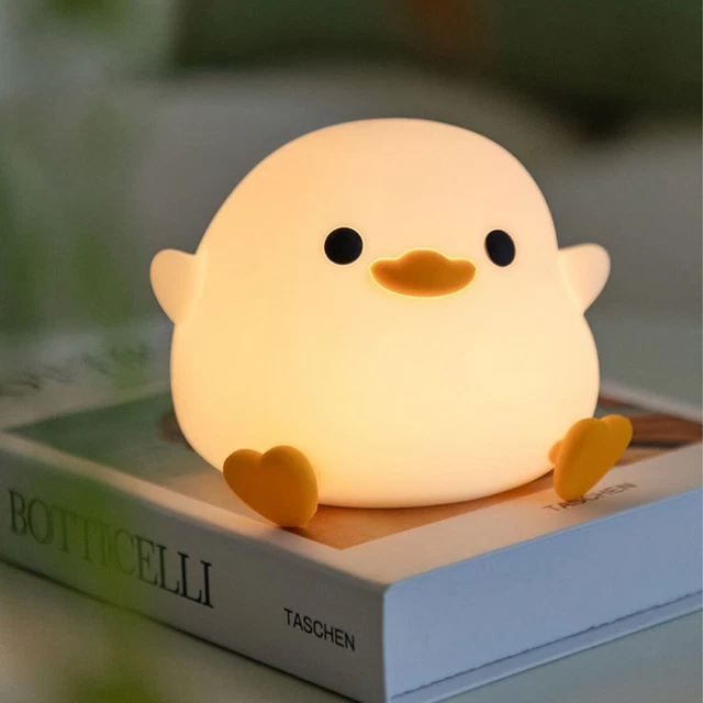 SMALL DUCK NIGHT Light Cute Cartoon Duck Touch Lamp Silicone Nursery