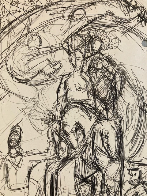 TRÈS BEAU DESSIN Stylo Trapéziste 1930 Clown Cirque Personnage Ancien