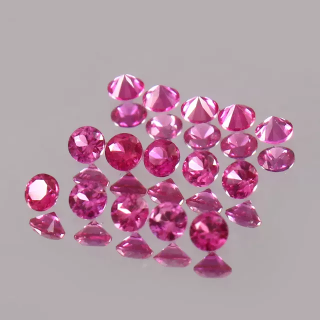 AAA Natural Flawless Ceylon Pink Sapphire Loose Round Gemstone Cut 2x2 MM -20Pcs