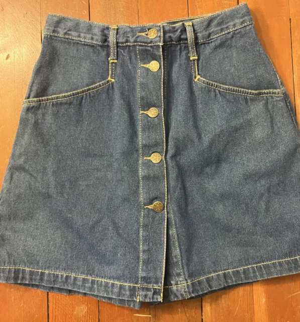 Vtg Giorgio Sant Angelo Denim Jean 6 8 High Waisted Mini Skirt Skort Shorts 90’s