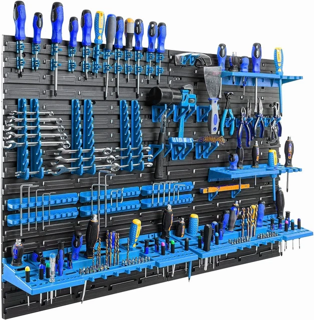 Sistema Scaffalatura Per Officina - Pannelli Parete Rossi/Neri, Con Scatole E Supporti Attrezzi - Foto 10