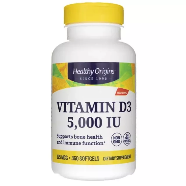 Healthy Origins Vitamin D3 5000 IU - 360 Kapseln