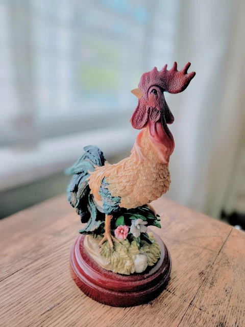 Bella Casa by Ganz Rooster Figurine Hand Painted Colorful Resin