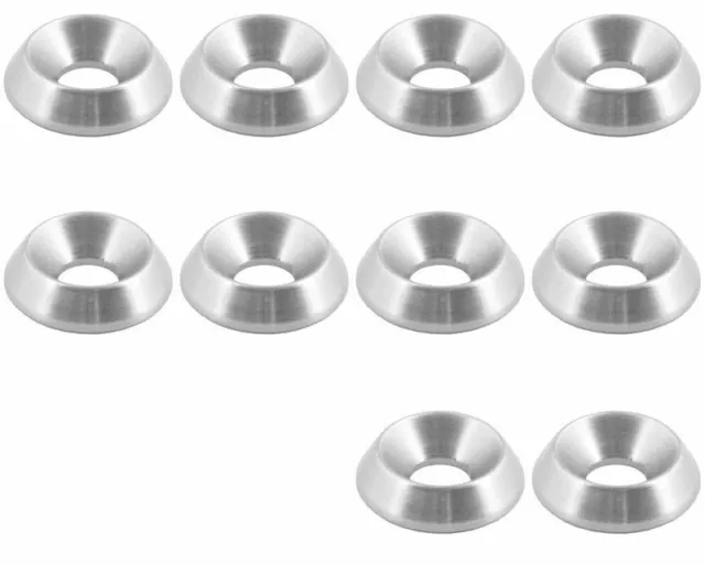 10 X Silber M8 Csk Alu Unterlegscheiben 19mm x 5.5mm x 8mm Go-Kart Karting